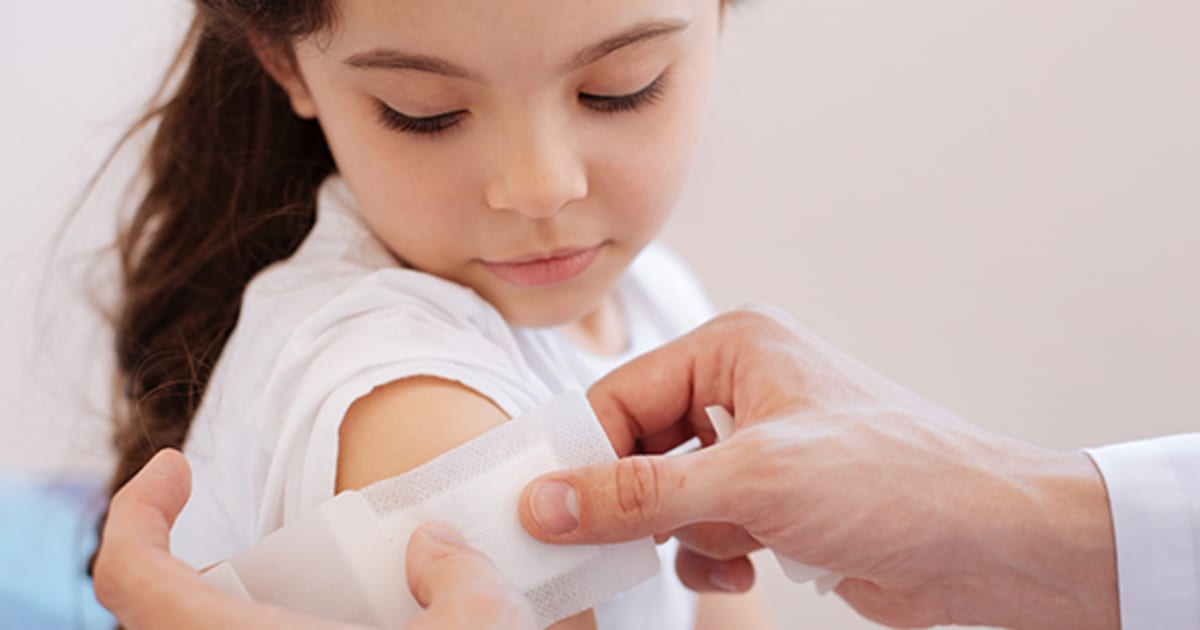 Girl gets flu shot and walks backwards sales