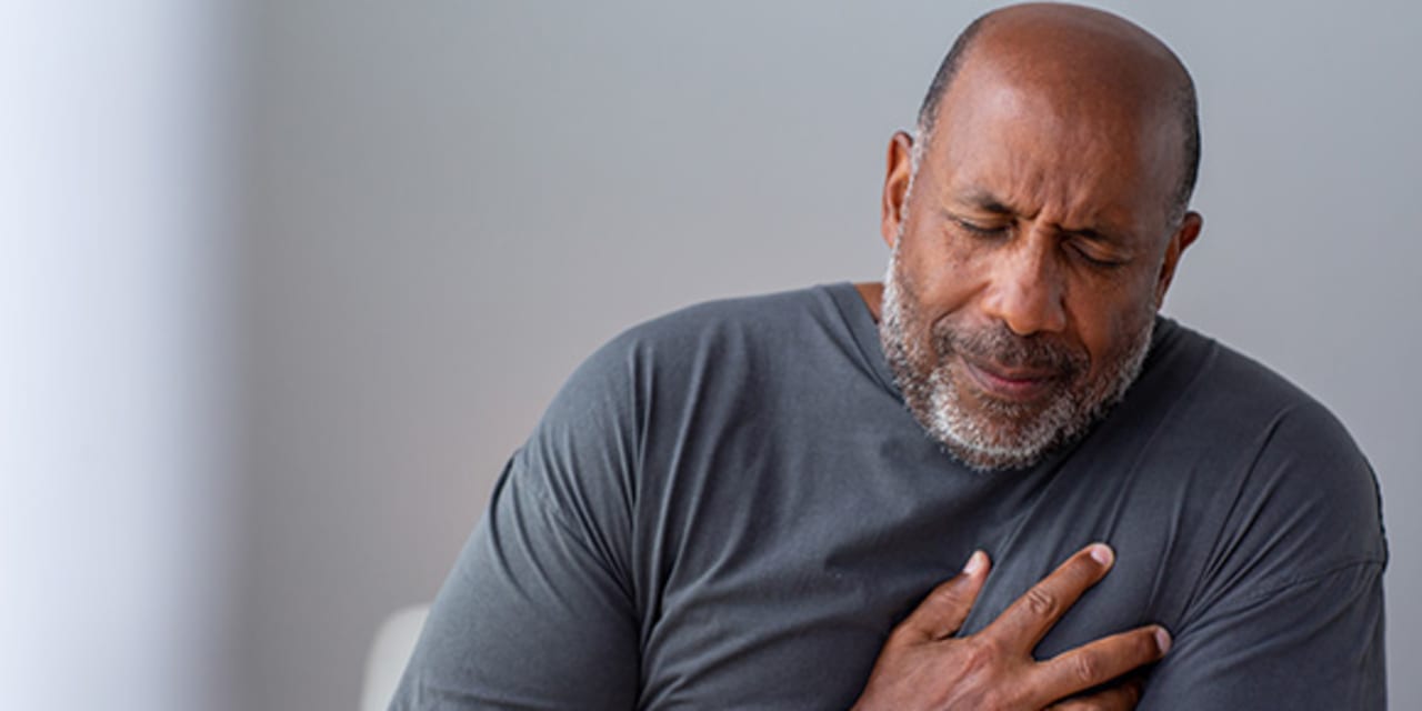 A man having chest pain