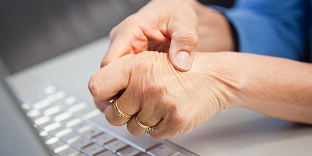 a hand with arthritis