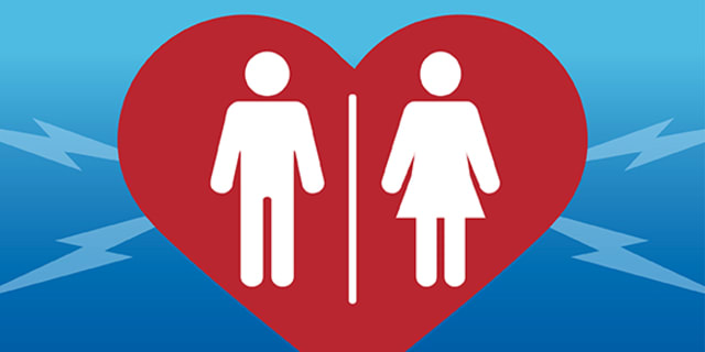 Graphic showing men and women inside of a heart