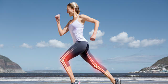An older woman running