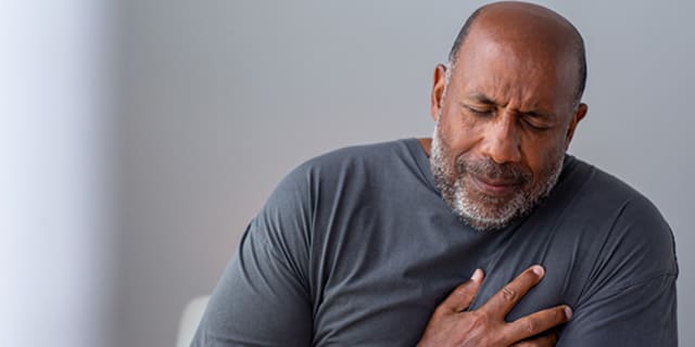 A man having chest pain