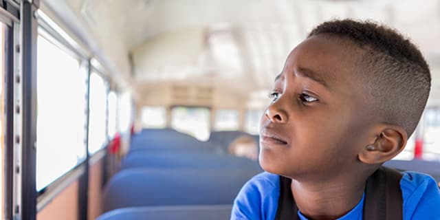 Elementary age child with back-to-school anxiety.