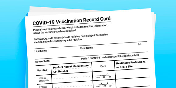 image of covid-19 vaccination record card