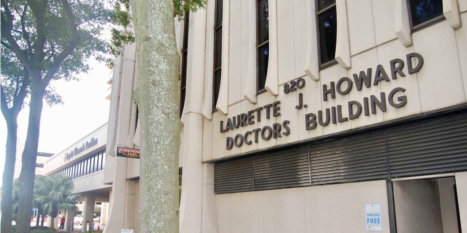 exterior of Howard Building entrance at Baptist Medical Center Jacksonville