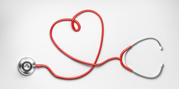 Stethoscope in the shape of a heart