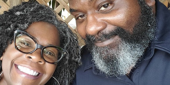 Baptist Health heart surgery Isiah Owens and his wife smiling.