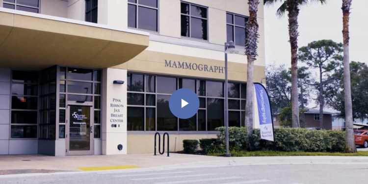 exterior of the Pink Robbon Jax Breast Center for mammography at Baptist Beaches