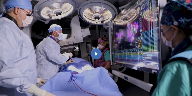 screen shot of start of video about the Heart Rhythm Center