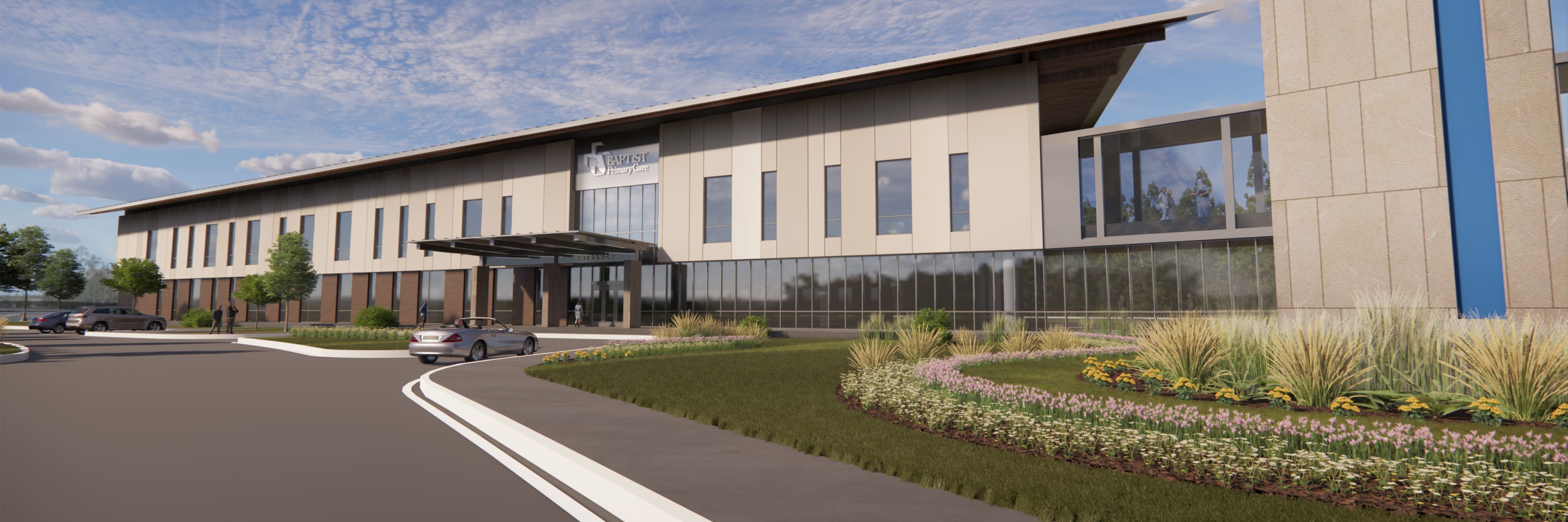 artist rendering of SilverLeaf Building B front entry