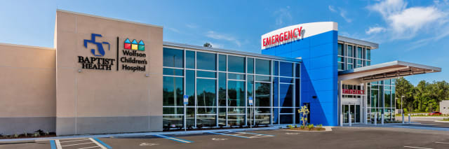 photograph of emergency room exterior at town center