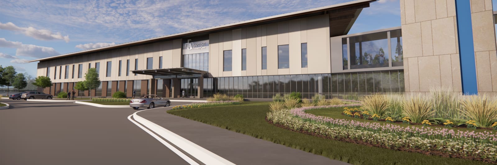 artist rendering of SilverLeaf Building B front entry