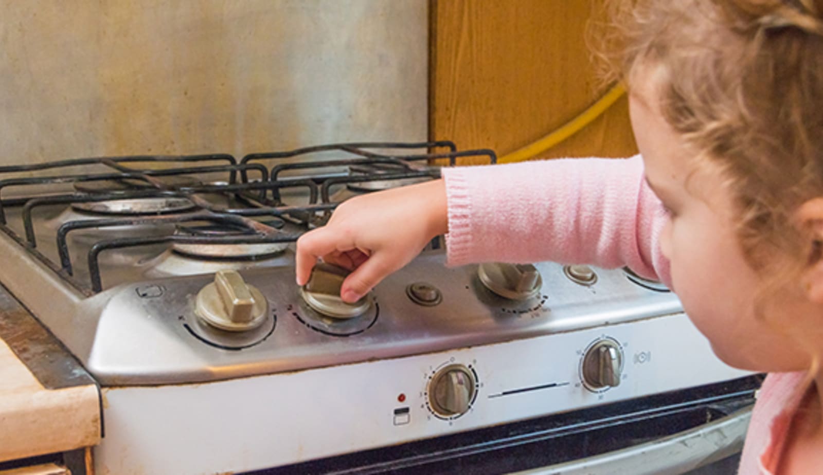 a child near a stove