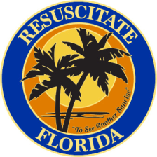 Florida Resuscitation Center of Excellence logo with a sunset and palm trees