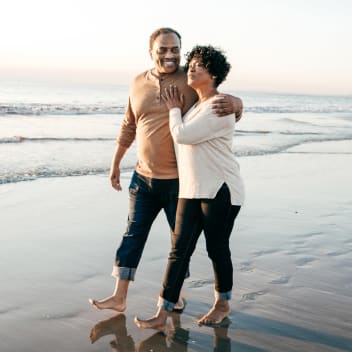 Senior couple on the beach