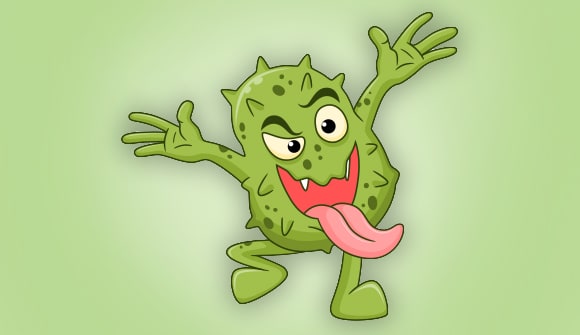illustration of a green monster with it's tongue sticking out