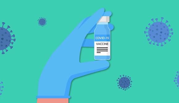 illustration of COVID-19 vaccine vial