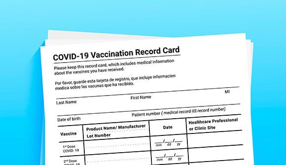 image of covid-19 vaccination record card