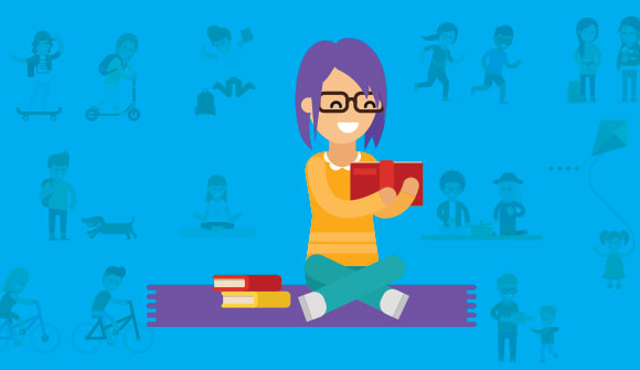 illustration of teenager reading a book and other summer activities for kids