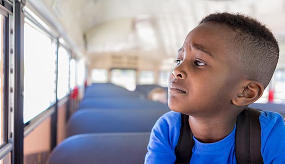 Elementary age child with back-to-school anxiety.