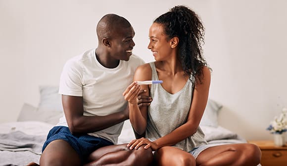 couple at first prenatal appointment