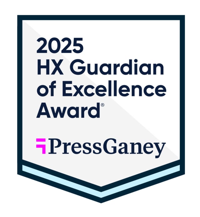 gray award logo displaying "2025 HX Guardian of Excellence Award - PressGaney"