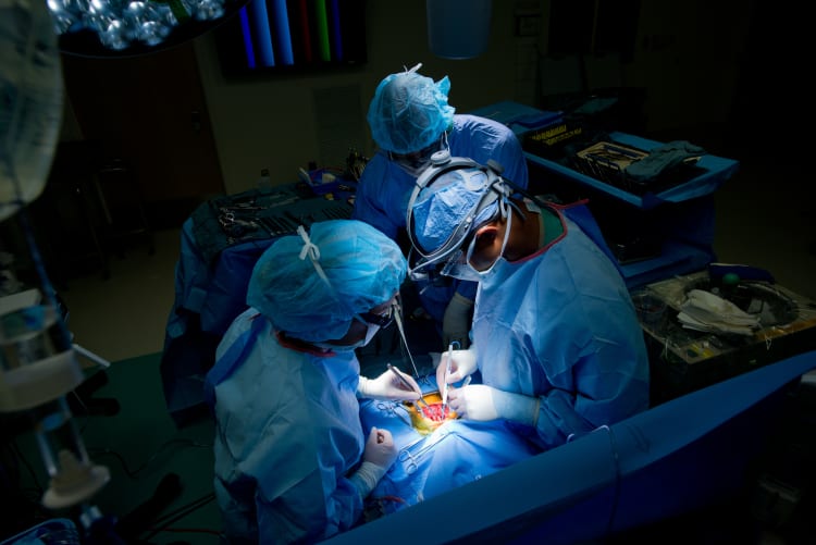 surgeons performing heart surgey