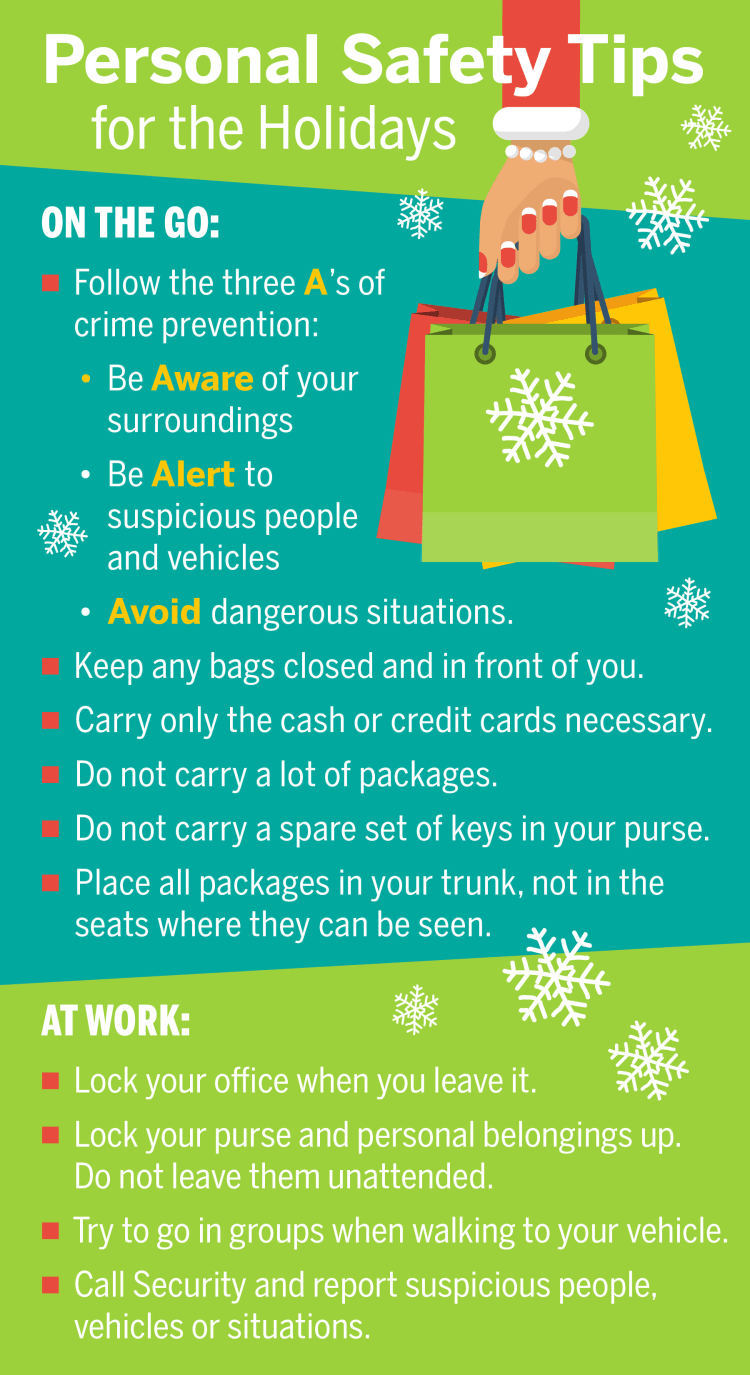Personal Safety Tips for the Holidays infographic