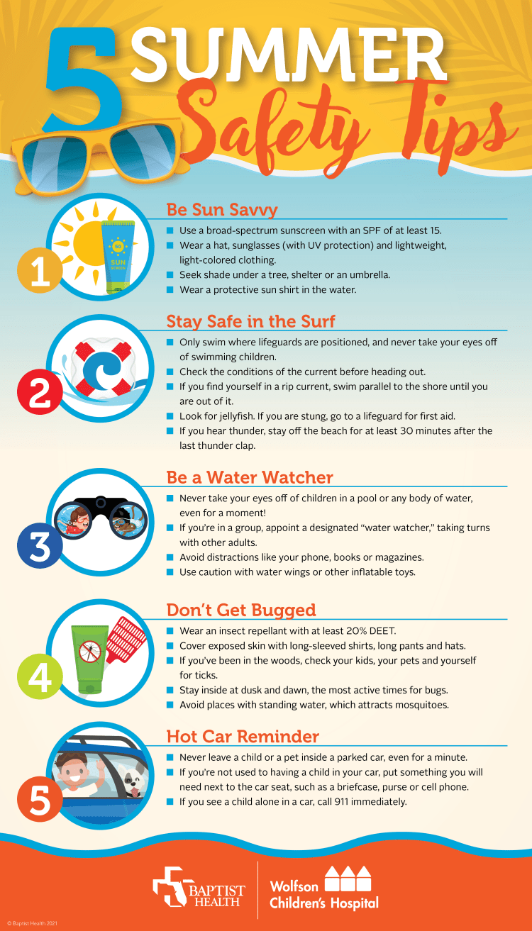 Infographic of 5 summer safety tips