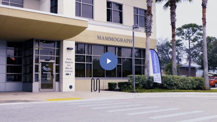 exterior of the Pink Robbon Jax Breast Center for mammography at Baptist Beaches