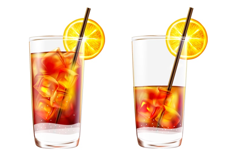 illustration of 2 glasses filled with sweet tea