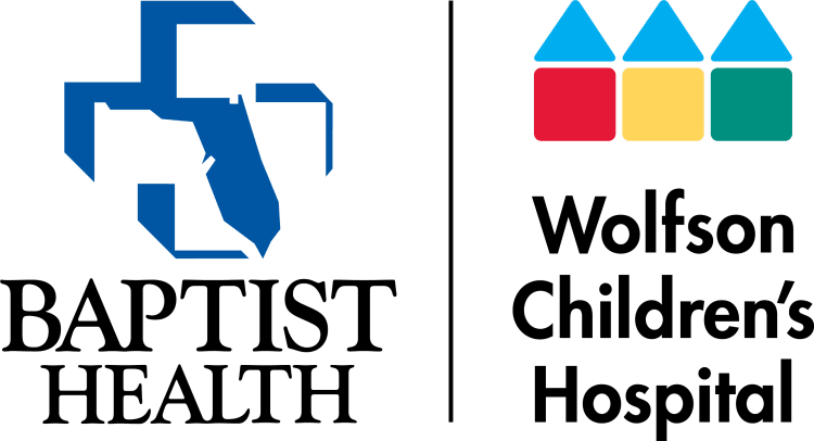 logos for Baptist Health and Wolfson Children's Hospital