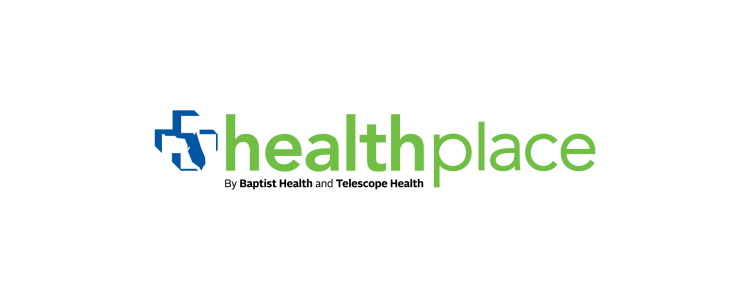 graphic logo that says "Health Place by Baptist Health and Telescope Health"