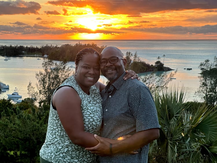 Greg and Lakesha Burton in Bermuda.