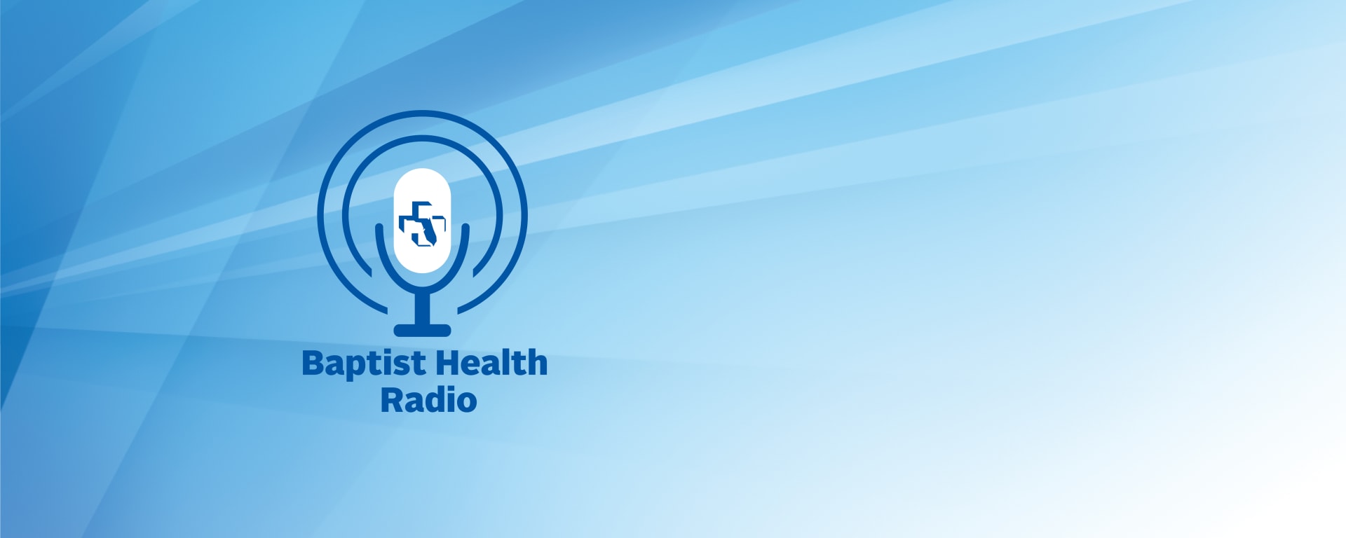 baptist health radio logo on blue background