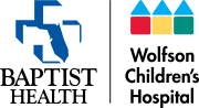 logos for Baptist Health and Wolfson Children's Hospital