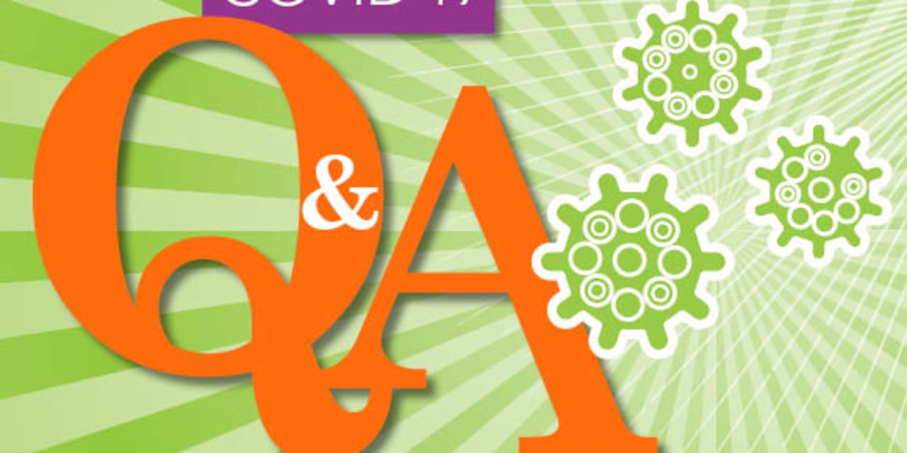 COVID-19 Q&A graphic depicting viruses
