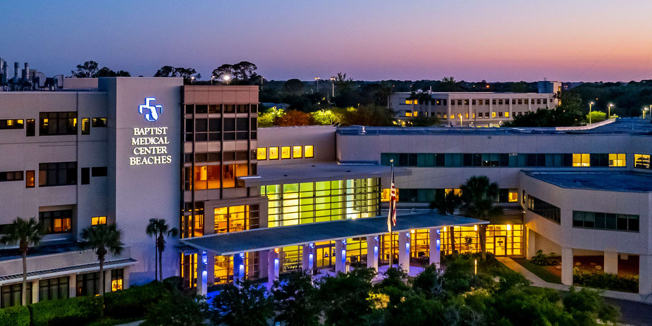 Baptist Beaches exterior at dusk
