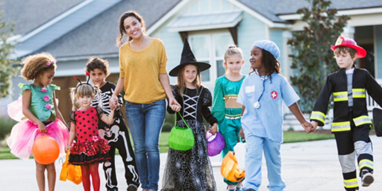 Kids being safe of Halloween