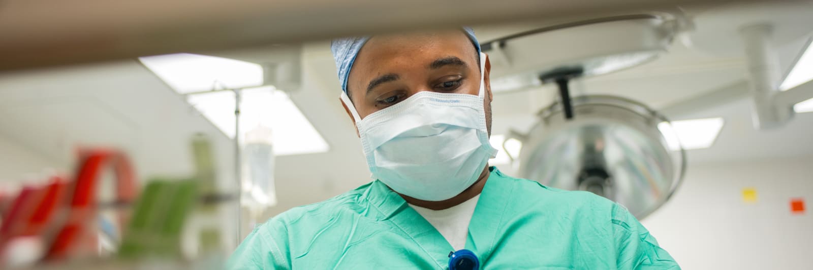 close up of a male medical worker in surgery