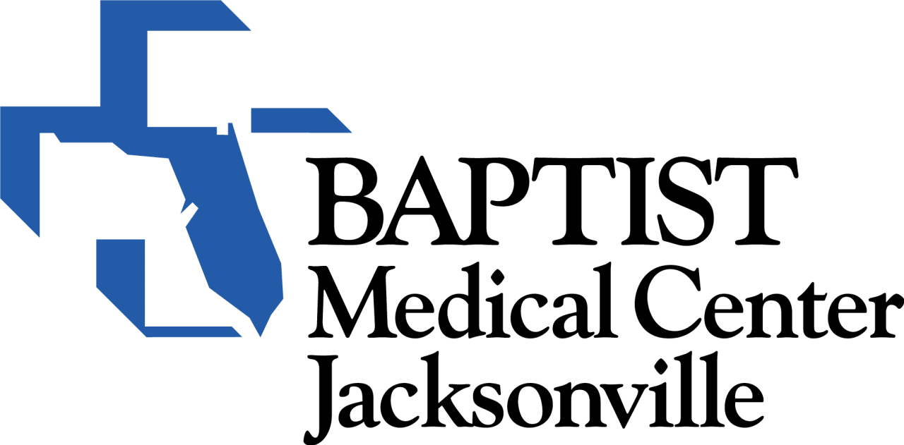 graphic logo that says "Baptist Medical Center Jacksonville"