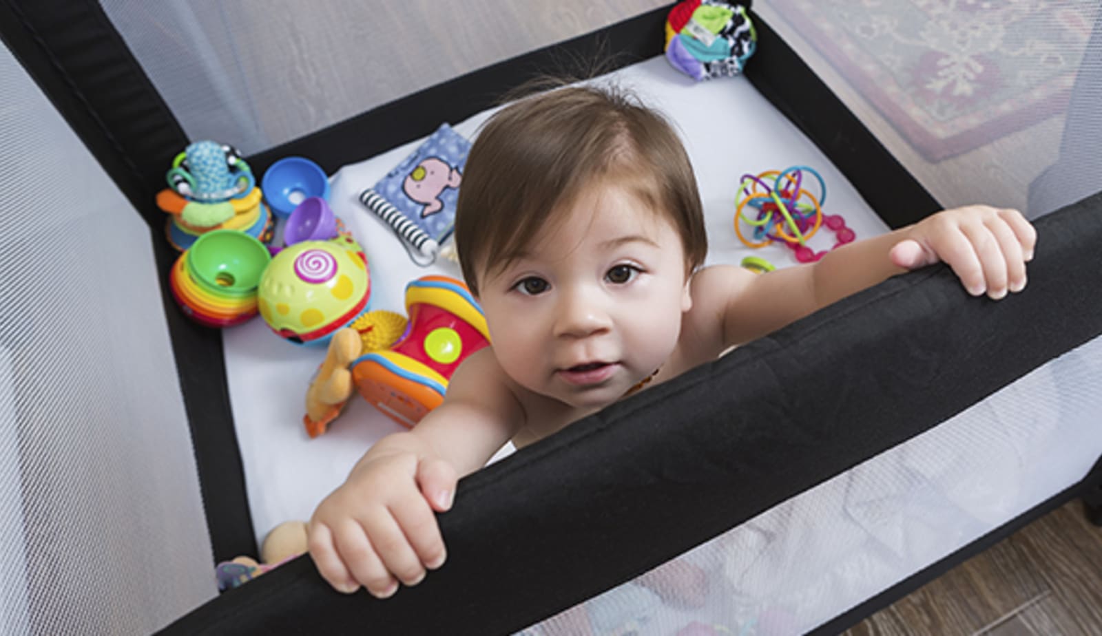 Baby in pack and play