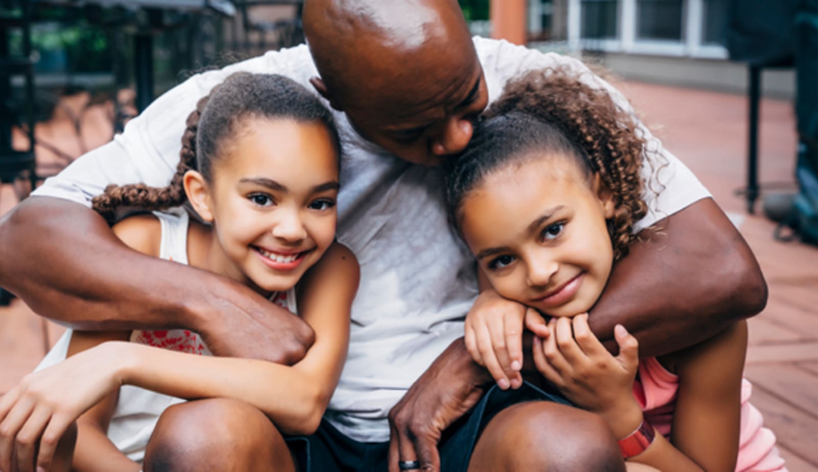Dad and Twin Girls