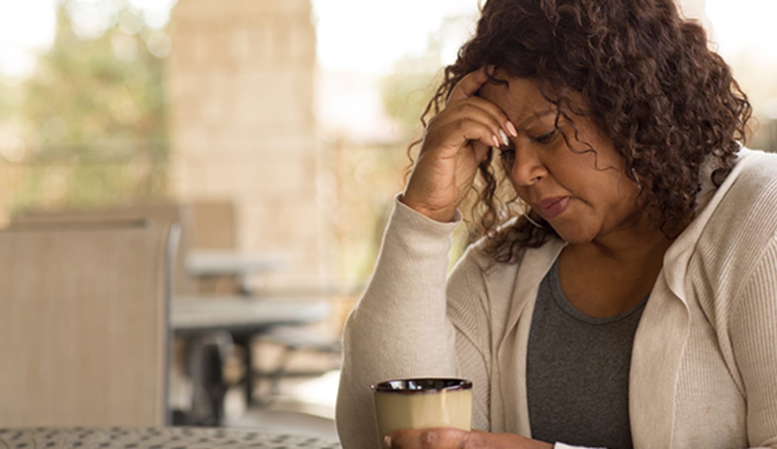 A woman looking sad and depressed
