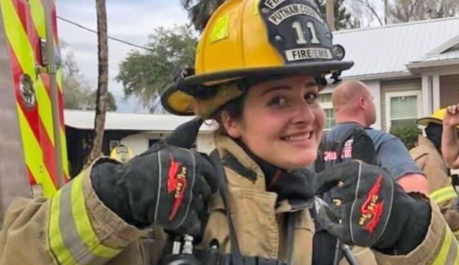 Firefighter and paramedic in gear