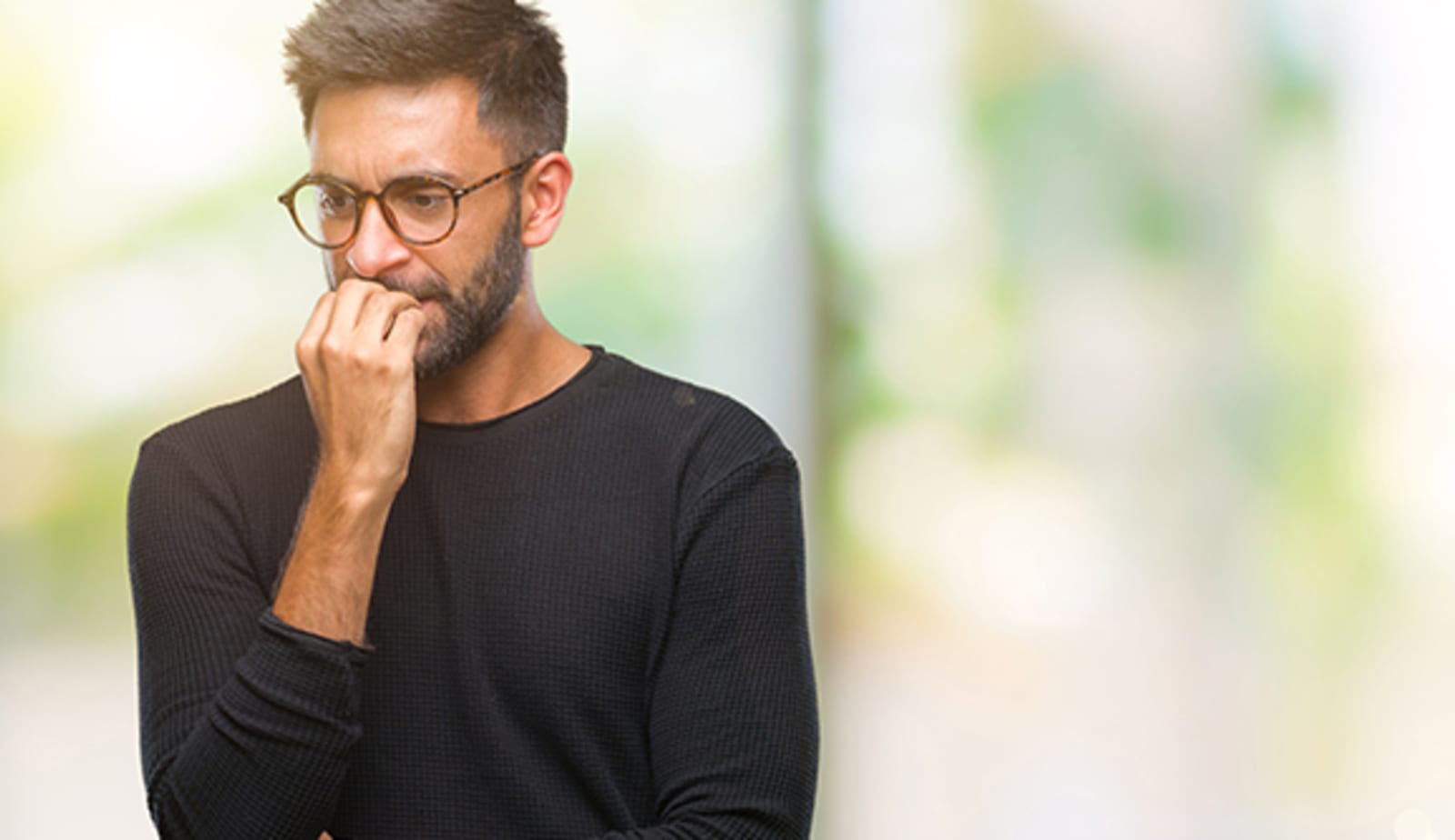 A man shows signs of anxiety