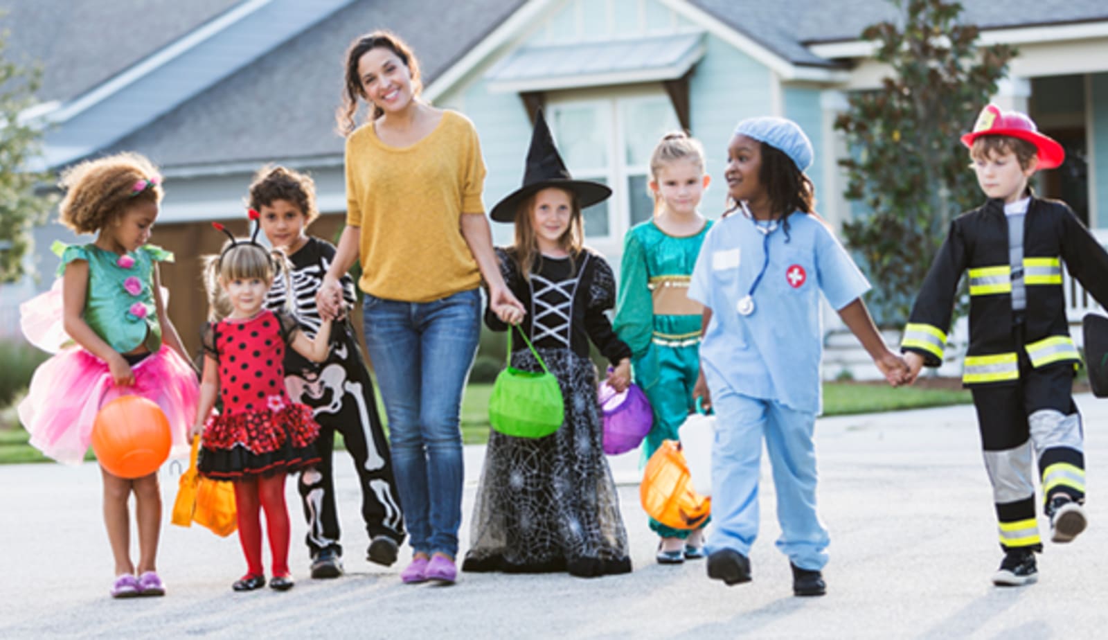 Kids being safe of Halloween