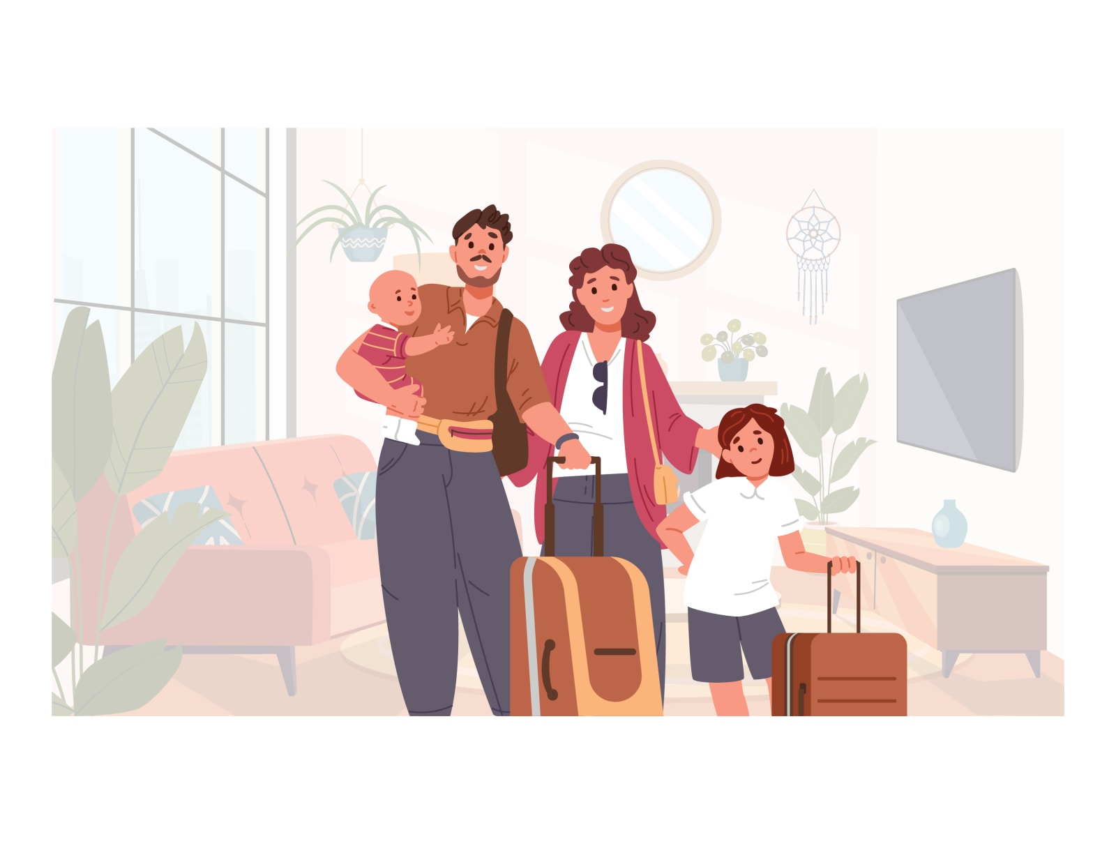a family with young children traveling