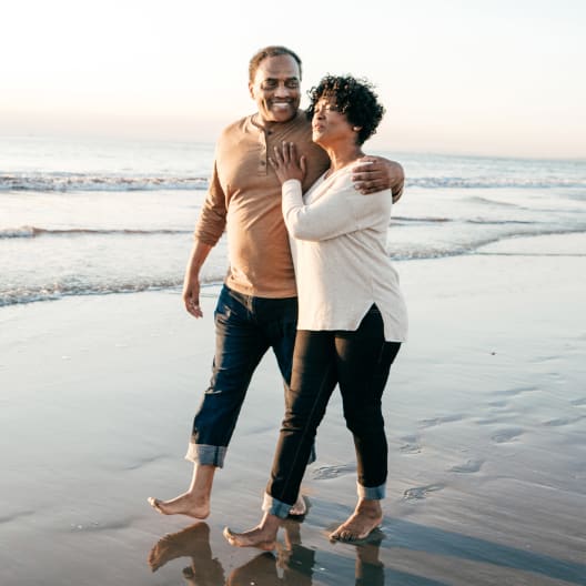 Senior couple on the beach