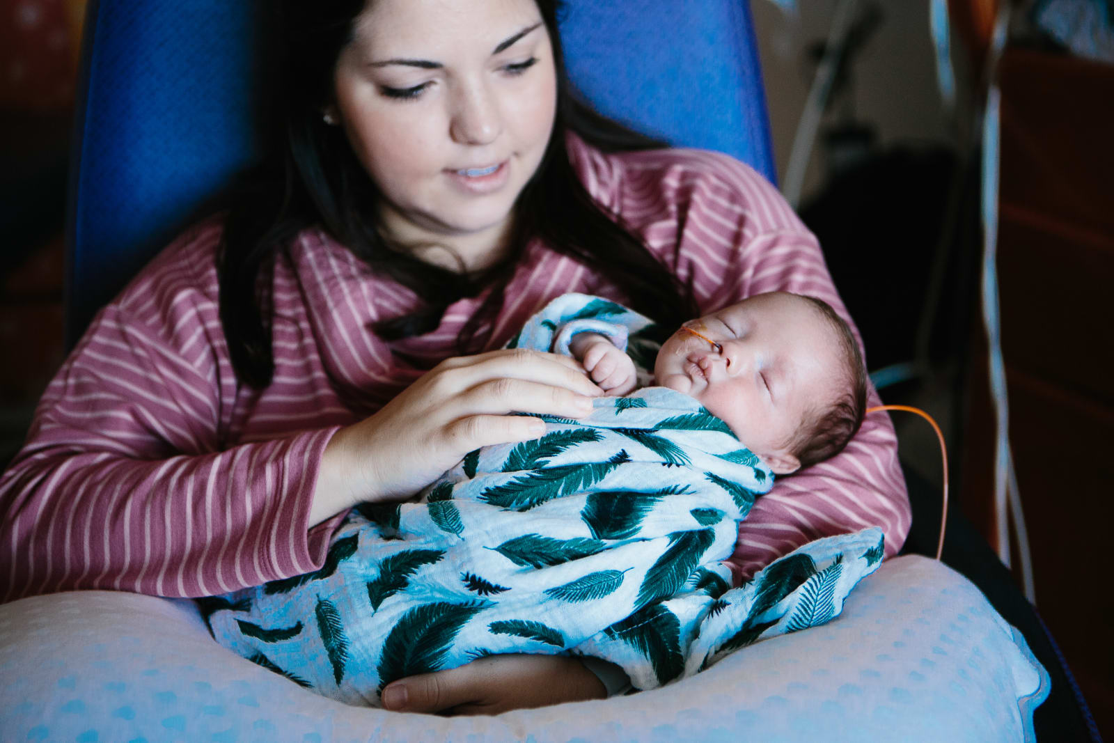 Mother and newborn in NICU